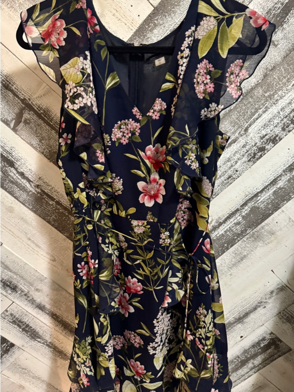 Tommy Hilfiger Navy Floral V-Neck Dress